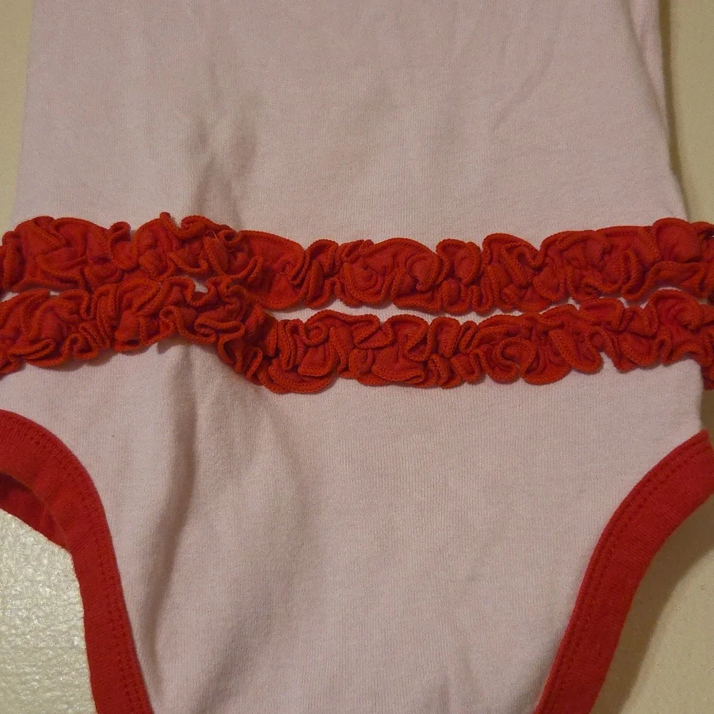 Disney Pink Infant Mickey & Minnie Mouse Ruffle Baby Onesie Bodysuit 18-24months